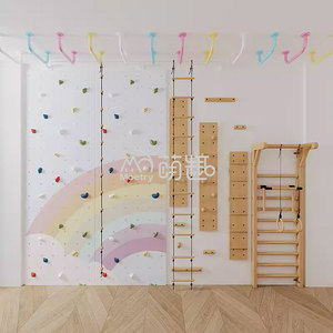 Moetry Marco de escalada interior de madera equipo de ejercicio infantil gimnasia mono barras escalador de pared gimnasio en casa para niños - Product Image 2