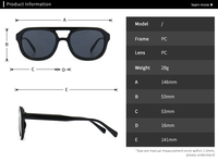 MS CP865111 Lunettes de soleil de style littéraire tendance Lunettes de soleil à double pont Lunettes de soleil carrées à monture PC Lunettes de vue à la mode avec logo personnalisé