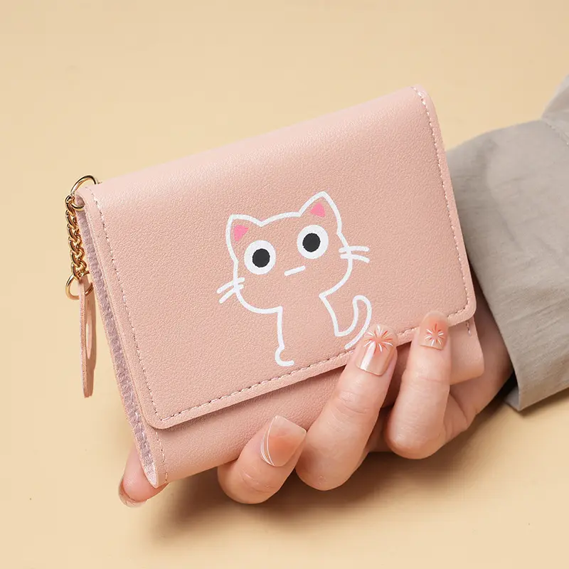 Ome Hot Sell Wallet For Women New Ladies Wallet Short Creative Fashion Wallet Girls Short Small Mini Pu Leather Coin Purse