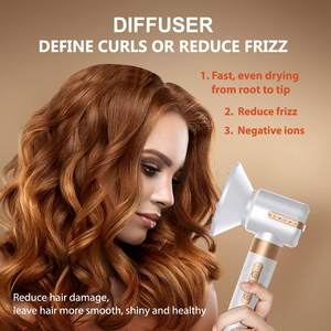 Sèche-<span class=keywords><strong>cheveux</strong></span> électrique professionnel 7-en-1 haute vitesse avec diffuseur, fer à boucler, <span class=keywords><strong>brosse</strong></span> lissante multifonction 3 vitesses et ioniseur - Product Image 2