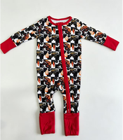 Jumpsuit Bayi Unisex Serat Bambu Halloween Baru, Dapat Disesuaikan, Ritsleting, Kasual, Panjang, Untuk Bayi Baru Lahir, Musim Semi Gugur