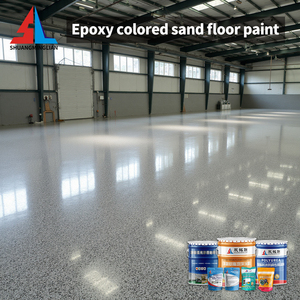 Peinture de sol en sable coloré époxy autolissante certifiée RoHS, écologique, résistante à l'eau et antidérapante, à haute dureté - Product Image 2