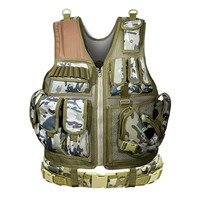Gilet tactique en maille anti-coupure et respirant pour la chasse/entraînement CS, léger, avec système Molle et poches