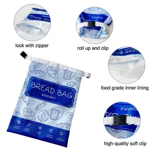 Breads Storage Cotton Sandwiches Food Bag Large Medium Size Printing Logo Custom Reusable Washable Eco Friendly Bread Bags