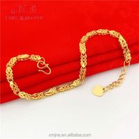 Bijoux de Dubaï Bracelet plaqué or Bracelet pour femmes en laiton plaqué or Bracelet fin plaqué or Petite fleur Bracelet à moule inversé