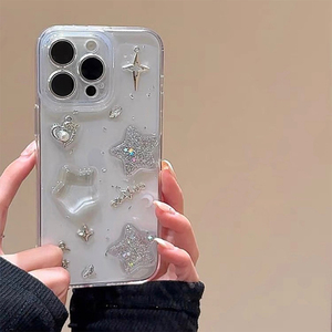 Étui de téléphone portable pour femme en style coréen anti-chute entièrement enveloppé de paillettes transparentes pour <span class=keywords><strong>iPhone</strong></span> <span class=keywords><strong>14</strong></span> 17 <span class=keywords><strong>Pro</strong></span> <span class=keywords><strong>Max</strong></span> 16 13 12 11 - Product Image 3