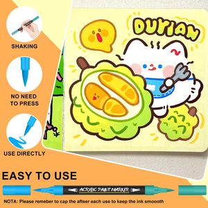 Panwenbo - Juego de <span class=keywords><strong>132</strong></span> Rotuladores de Pintura Acrílica, 66 Rotuladores de Pintura Acrílica de Doble Punta para Pintar - Product Image 4