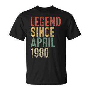 Camiseta Legend Since April 1980, regalo de cumpleaños número 45 para hombres - Product Image 1