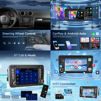 Radio de Coche Android Podofo de 7 Pulgadas, 4+64 GB, 2 DIN, para Audi A3 8P S3 RS3, Carplay Inalámbrico/Android Auto, GPS/Wifi, USB + Tipo-C, Estéreo para Coche ODM