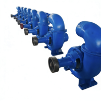 Pompe centrifuge à entraînement par courroie efficace série HW, moteur diesel 7,5 CV, remorque mobile, construction en fer pour eau haute capacité