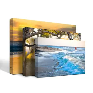 Venta al por mayor lienzo personalizado impresiones pinturas de paisaje marino pared arte colgante decoraciones pintura