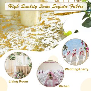 ผ้าปูโต๊ะตาข่ายลายใยแมงมุมสีเมทัลลิกวิบวับ สำหรับตกแต่งงานแต่งงาน งานวันเกิด - Product Image 6