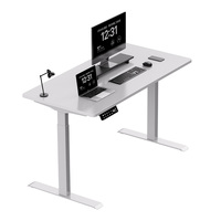 Escritorio de Computadora Eléctrico de Altura Ajustable con Doble Motor, Metálico, Cuadrado, de 2 Niveles, con Posición de Asiento Cómoda, Mesa de Juego