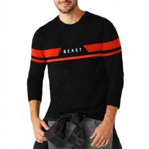 Fabricant direct d'usine, t-shirt unisexe 100% coton à manches longues, toucher doux, impression numérique, design personnalisé, OEM, vente en gros - Product Image 1