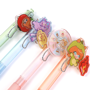 Vograce özel tükenmez Anime karikatür 4 renk kalemler özelleştirilmiş akrilik dönen tükenmez kalem - Product Image 4