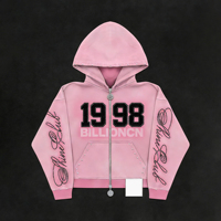 Prix d'usine, vente en gros : Ensemble de sweats à capuche en coton pour femmes, avec fermeture éclair, logo graphique, effet délavé, strass brillants, style Hip Hop