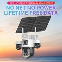 Cámara de Seguridad Solar 4G PTZ Antivandálica de 6MP con Apertura F1.6, Cuatro Lentes CMOS, Visión Nocturna y 1 Año de Garantía
