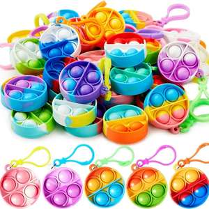 Wholesale Mini Pop It Fidget Toy Keychain Rainbow Silicone Push <b>Bubble</b> Sensory Stress Relief Toy for <b>Kids</b> Adults Anxiety Relief - Product Image 1
