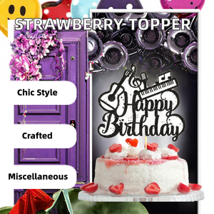 Decorazione per Torta di Compleanno a Tema Fragola Ming Fan, Fatta a Mano in Carta, per Primo Compleanno e Feste per Bambini, Decorazioni per Baby Shower - Product Image 2