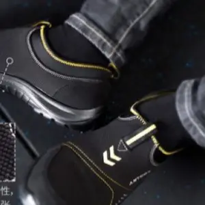 부드럽고 튼튼한 탄성 캔버스 안전 신발 (충돌 방지 플라스틱 발가락 모자 포함)