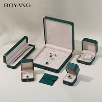 Boyang Custom Luxus grün Ohrring Armband Halskette Ring Schmuck Verpackung Box Set