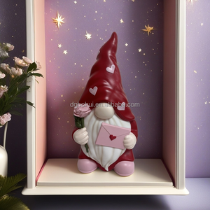 ของตกแต่งวันวาเลนไทน์รูปคนแคระ น่ารัก ตกแต่งด้วยดอกกุหลาบสีชมพู - Product Image 1