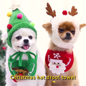 หมวกและผ้ากันเปื้อนลายคริสมาสต์สำหรับสุนัขและแมว - Product Image 5