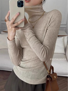 Hot Sale Korean Wool Blended Knitwear Casual Blank Soft Knitted Sweater Basic Turtleneck Sweaters Women's <strong>Woolen</strong> <strong>Top</strong> - Product Image 5