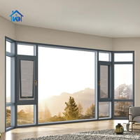 Fenêtres en aluminium personnalisées en verre trempé impact d'ouragan pour maison moderne fenêtres en aluminium à triple vitrage avec conversion de balcon