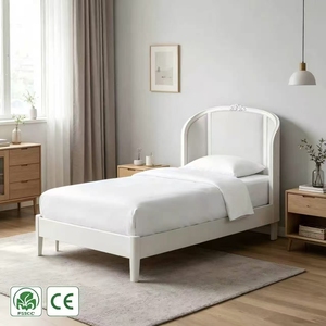 <span class=keywords><strong>Letto</strong></span> Matrimoniale XL in Legno di Quercia Massello Stile Francese con Testiera in Rattan, Arredamento Durevole, Produttore Personalizzato - Product Image 2