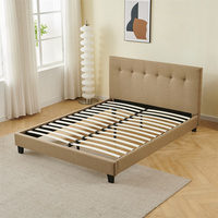 Mobilier de chambre à coucher de luxe cadre de lit rembourré double Queen King Size mobilier de chambre à coucher base de lit en tissu