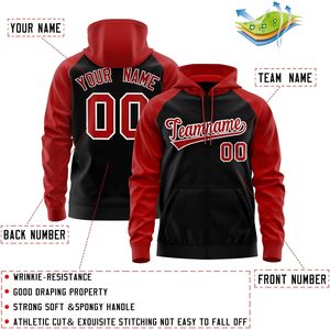 Sweat-shirt à capuche entièrement zippé personnalisé en polaire unisexe avec nom et numéro brodés, manches raglan, respirant, en polyester - Product Image 2