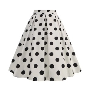 Factory Wholesale Women High Waist a Line <strong>Skirt</strong> <strong>Black</strong> White Red Polka Dot <strong>Pleated</strong> <strong>Skirts</strong> - Product Image 2