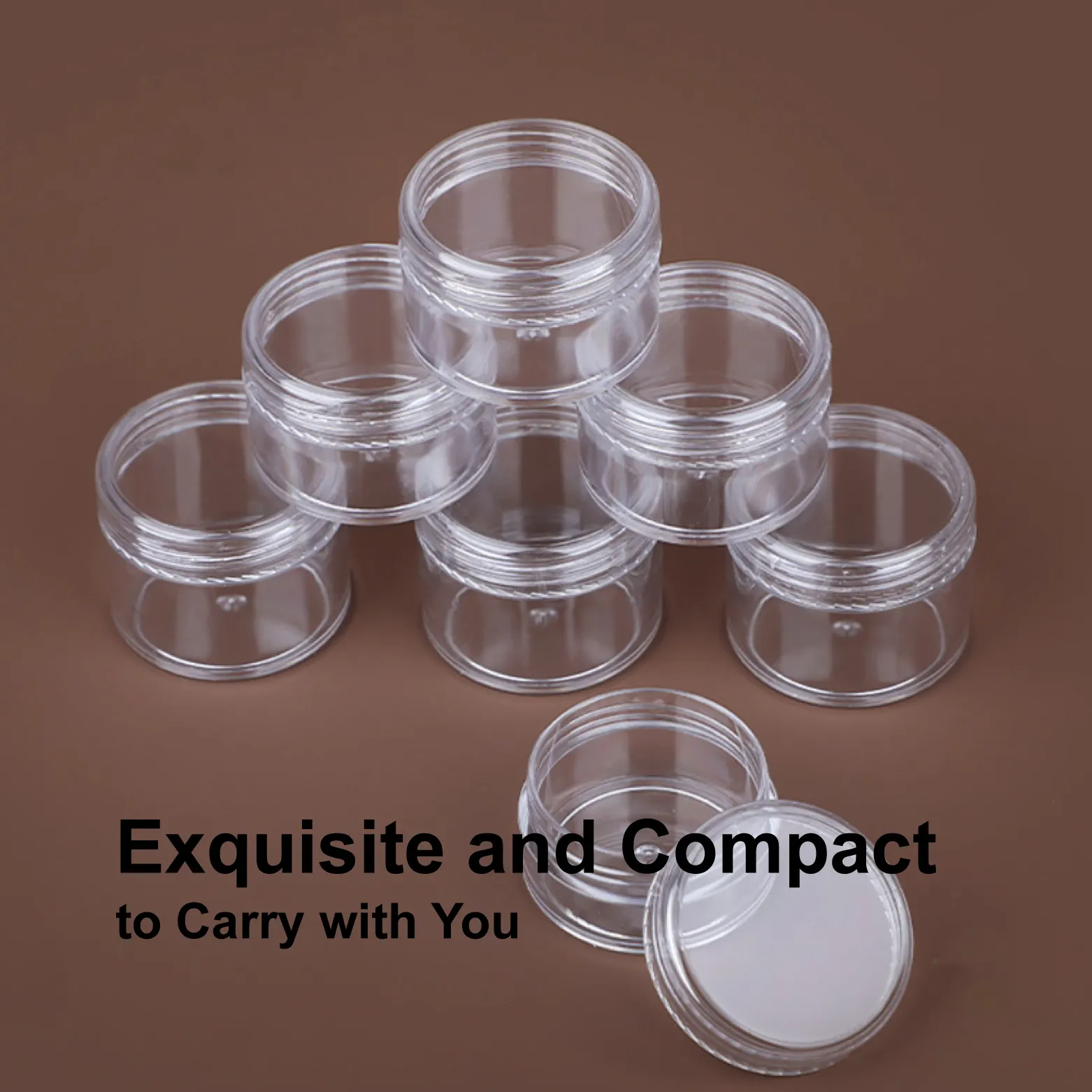 Clear Empty Portable Containers 3g 5 Gram Size Face Cream Jar Traveling Plastic Cosmetic Pot Jars for Loose Powder