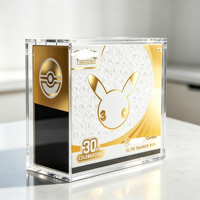 Boîte de présentation en acrylique magnétique personnalisée, écologique et anti-UV pour la 30e célébration de TCG, boîte anti-poussière pour cartes de jeu ETB Elite Trainer
