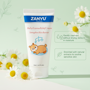 Crème de soin hydratante et cicatrisante bio de haute qualité 50 ml pour l'eczéma et les érythèmes fessiers des bébés, pour peaux sensibles, usage quotidien, marque privée - Product Image 1