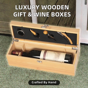 Vente de gros Boîte à vin personnalisée, Boîte d'emballage en bois de luxe pour cadeaux d'alcool Champagne Whisky Brandy - Product Image 6