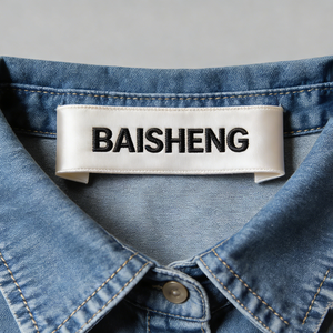 Étiquettes de col pliées personnalisées en satin brodé avec logo de marque, étiquettes de vêtements durables pour chemises en jean, accessoires vestimentaires - Product Image 2