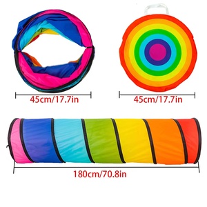 Nuova uscita al coperto gioco colorato <span class=keywords><strong>arcobaleno</strong></span> sensoriale bambini giocano a strisciare per <span class=keywords><strong>tenda</strong></span> Tunnel One Touch pieghevole Pop-up giocattolo per neonati - Product Image 2