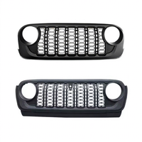 Grille ABS avant pour Jeep Wrangler JK 2007-2017 Mise à niveau au style JL 2024 Pick-up Pièces extérieures tout-terrain Avec/Sans caméra