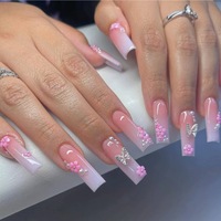 10 faux ongles faits main de haute qualité, design 3D, couvrance totale, vente en gros, logo de marque, ongles à presser pour application sur les doigts, noir et blanc
