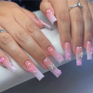 10 <span class=keywords><strong>faux</strong></span> ongles faits main de haute qualité, design 3D, couvrance totale, vente en gros, logo de marque, ongles à presser pour application sur les doigts, <span class=keywords><strong>noir</strong></span> <span class=keywords><strong>et</strong></span> <span class=keywords><strong>blanc</strong></span> - Product Image 2