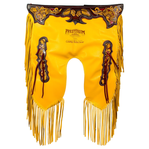 "Premium Western Leather Chaps Cowboy Riding Gear Durable y cómodo Ajuste ajustable hecho a mano para equitación y Rodeo - Product Image 1