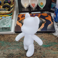 Figurine d'ours blanc artisanale personnalisée, 18 cm/23 cm/33 cm/53 cm de haut, surface givrée, ours fluide pour peinture fluide