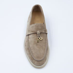 Mocassini Penny da Donna Personalizzati di Lusso e alla Moda in Pelle Scamosciata, <span class=keywords><strong>Scarpe</strong></span> Casual <span class=keywords><strong>Eleganti</strong></span> da Passeggio con Fibbia Metallica Retrò, Modello Slip-On - Product Image 4