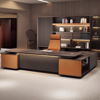Nouveau bureau moderne en forme de L pour la direction Niveau E0 Bureau de luxe en bois pour directeur Patron Bureau du PDG pour