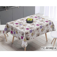 Nappe en PVC à motif floral géométrique simple, écologique, personnalisable, imperméable, anti-poussière, lavable, pour intérieur et maison
