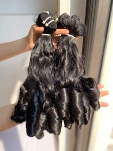 Bouncy Curls Remy Hair Trame Machine Double Trame Vierge Cuticule Alignée Bouclés Vietnamiens Extensions de Cheveux Humains Bundles - Product Image 3