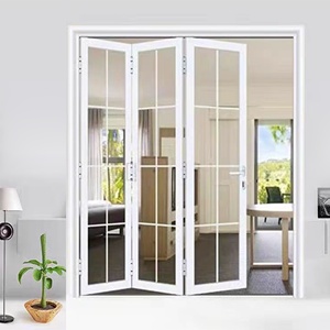 Portes pliantes extra étroites à trois panneaux en aluminium Offre Spéciale Livraison rapide Portes pliantes <span class=keywords><strong>sans</strong></span> <span class=keywords><strong>rail</strong></span> de descente Matériau du cadre personnalisé - Product Image 2
