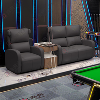 Chaise de spectateur Qindian à dossier haut et mobile avec repose-pieds pour salle de billard, en bois massif et cuir éponge